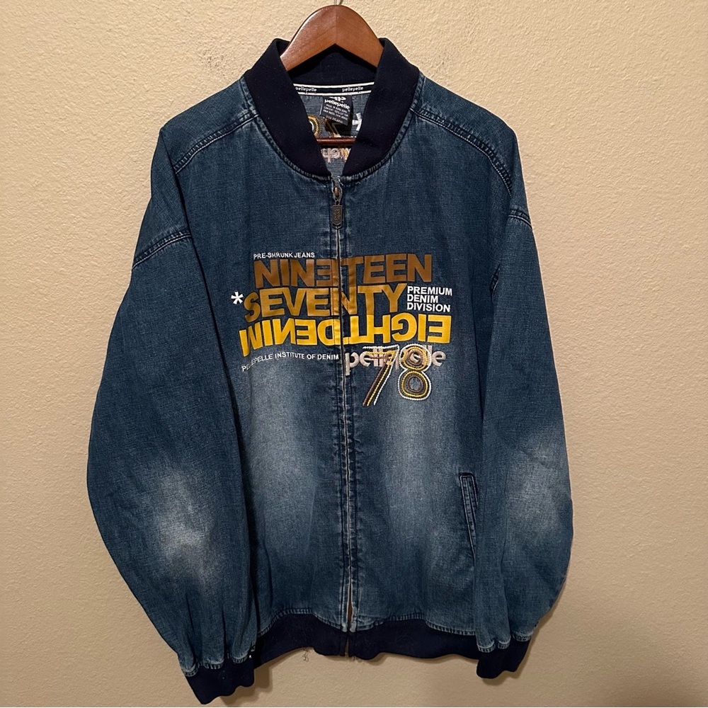 Pelle Pelle Men’s Y2K Full Zip Denim Jacket